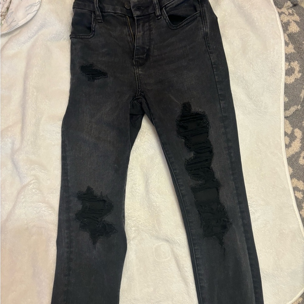 Black ripped AE jeans
